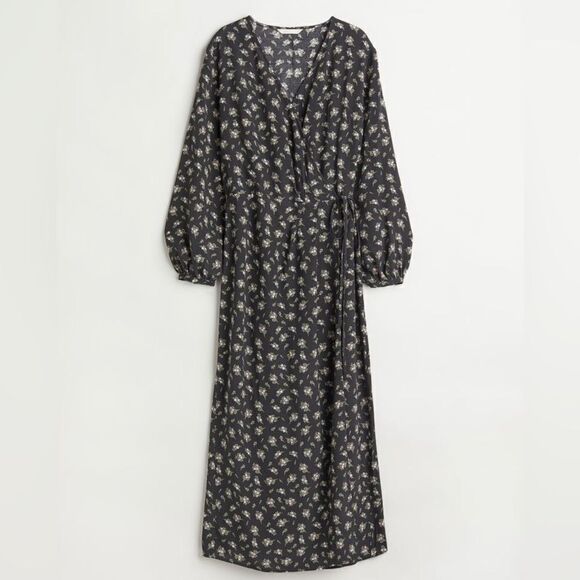 H&M Wrap Floral Print Dress New - Picture 3 of 5